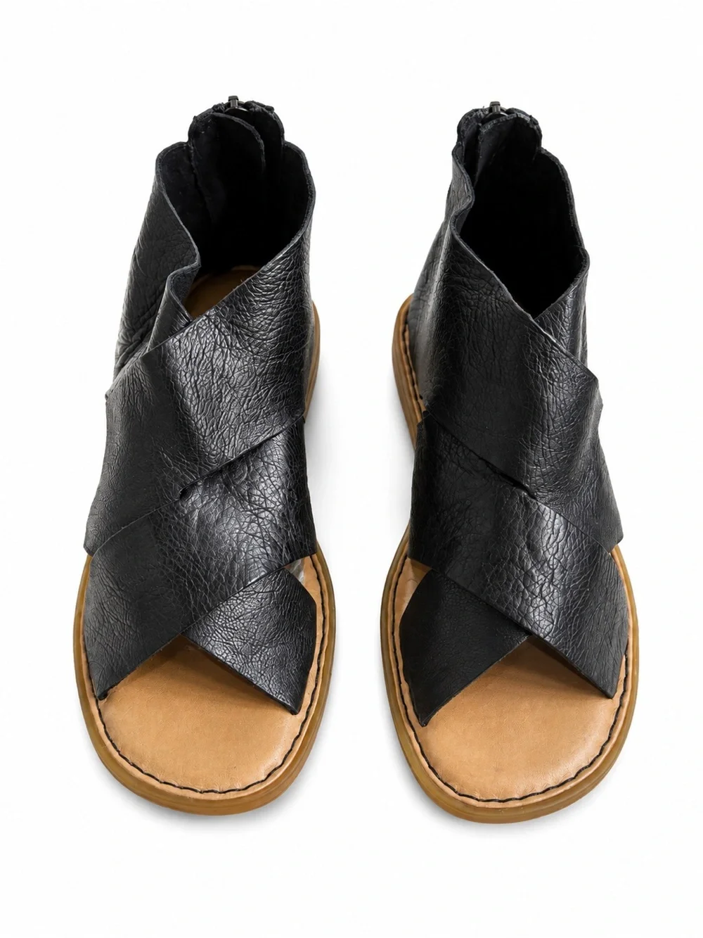 Born Imani Black Nero Leather Sandals BR0046703-BLK Women’s Size 7 NWOB